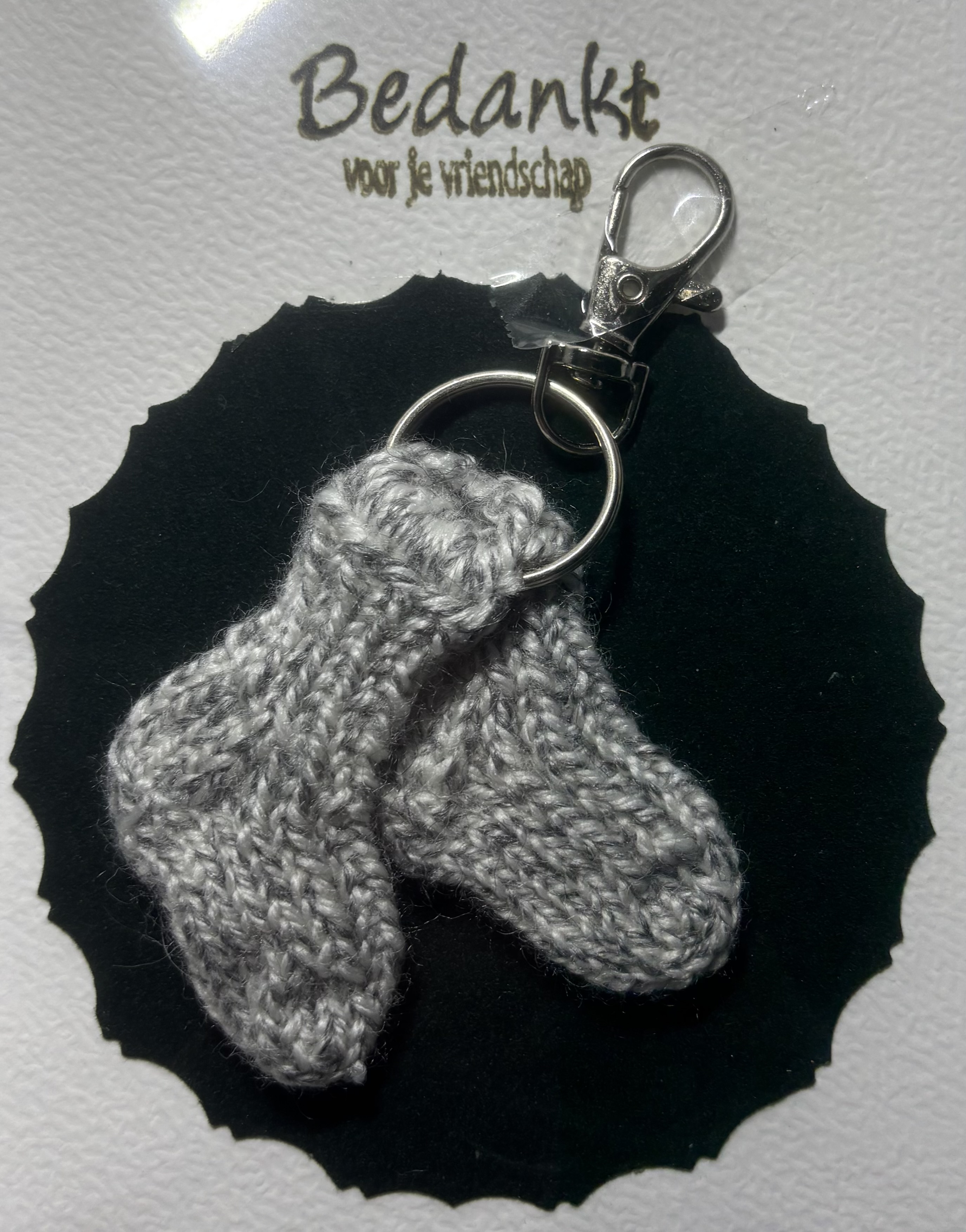 geitenwollensokkensleutelhanger